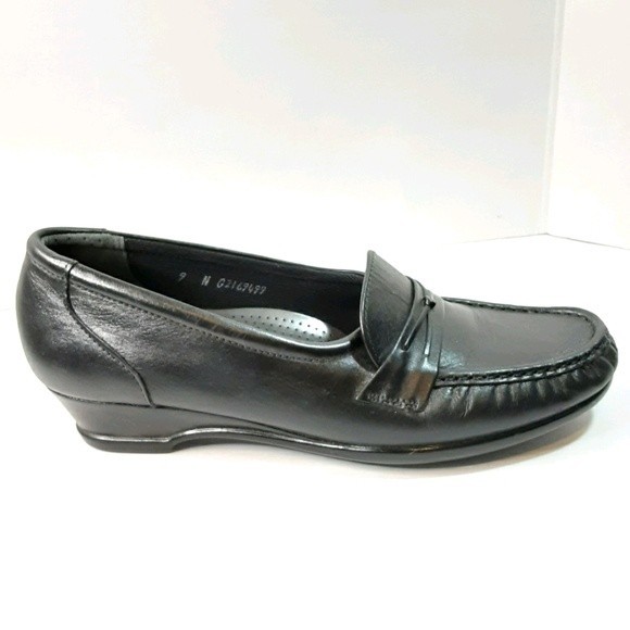 SAS Leather Wedge Loafers Slip-On Comfort Casual Chic Travel Work Shoes US 9N - Picture 2 of 8